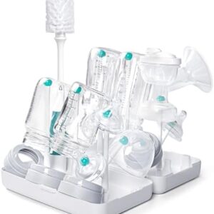 Termichy Baby Bottle Drying Rack on the Go with Brushes, Drying Rack for Bottles, Grey Teats, BPA Free (Teal)