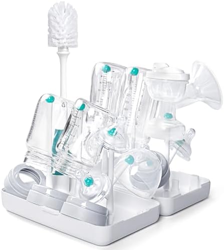 Termichy Baby Bottle Drying Rack on the Go with Brushes, Drying Rack for Bottles, Grey Teats, BPA Free (Teal)