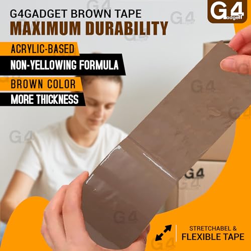 G4GADGET 6 x Strong Parcel Tape 48MM x 66m Brown Packing Tape for Moving Boxes, Packing boxes & Large Postal Bags – Strong Sticky Tape for Boxes - Image 5