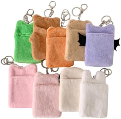 Cute Rabbit Plush Photo Holder, ID Card Holder with Keychain, Protective Case for Photocards, Bank Card, Backpack, Decoration for Backpack, Gift for Girls and Fans (A14) - Image 3