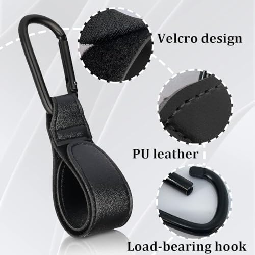 Buggy Clips, Pram Hook Clip, Durable Stroller Hooks, Pushchair Organiser for Easy Attachment, Black Carabiner Hooks for Bags, Shopping Bags and Baby Travel Essentials - Image 6