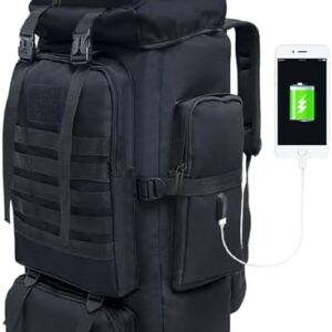Hiking Backpack, 80L/100L Camping Military Tactical Backpack with USB Charging Port, Waterproof Large Travel Daypack Outdoor Molle Rucksack for Men Women