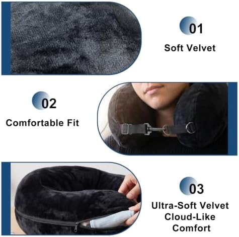 Stuffable Neck Pillow for Travel, U-Shaped Pillow with Storage Bag, Neck Pillow Storage with Adjustable Strap, Travel Pillow with Soft Head Support for Airplane, Camping, Train, Hiking - Image 4