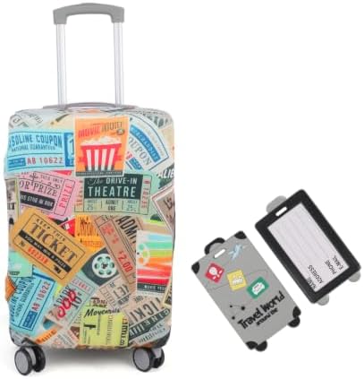 Suitcase Covers with Luggage Tag,Large Suitcase Cover with Boarding Pass,Suitcase Covers Protectors Fit 18-32 Inch Luggage