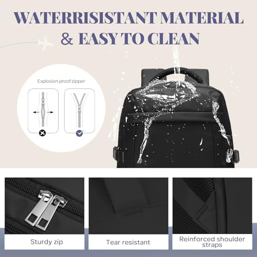 Yankony for Ryanair Cabin Bags 40x30x20, Underseat Travel Backpack Cabin Size Carry on Hand Luggage Bag for Airplanes, Multiple Pockets Comfort Rucksack for Men and Women - Image 6