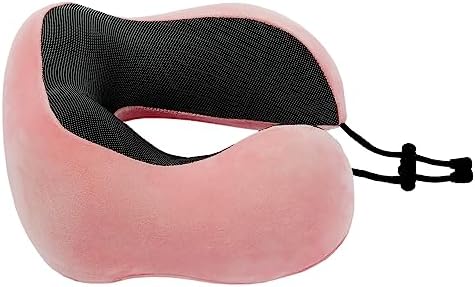 Memory Foam Travel Pillow, Neck Pillow with 360-Degree Head Support, Comfortable and Lightweight, Ideal for Sleeping on Airplane, Car, Train, Bus and Home Use, Comes with Storage Bag (Pink) - Image 3