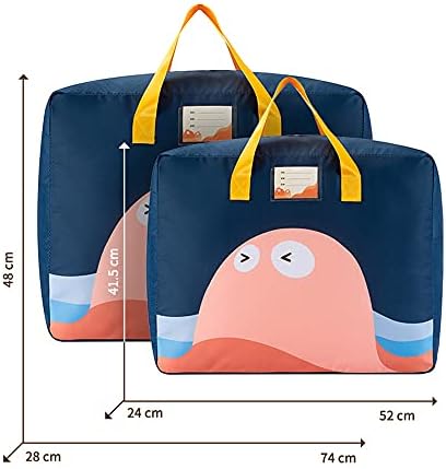 Storage Bags,Household Moving Luggage Packing dust Bag, Kindergarten Quilt Clothing Storage Bag Small-Navy - Image 4