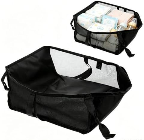Toyvian Universal Stroller Storage Basket Mesh Organizer Under Pram Pushchair Hanging Bag Bottom Frame Easy Install Lightweight Cargo Holder - Image 10