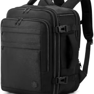 VANKEV Ryanair EasyJet Eurowings Wizz Air Cabin Bag Expandable 40x30x20 to 40x30x25, 24L to 30L, Underseat Hand Luggage For Travel Fits 15.6 Inch Laptop black
