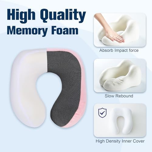 Cirorld Travel Pillow for Airplane, Neck Pillow for Travel, Memory Foam Travel Neck Pillow for Adults, Adjustable & Compact Flight Pillow, Ergonomic Neck Cushion, With Ear Plugs, Eye Mask, Carry Bag - Image 5