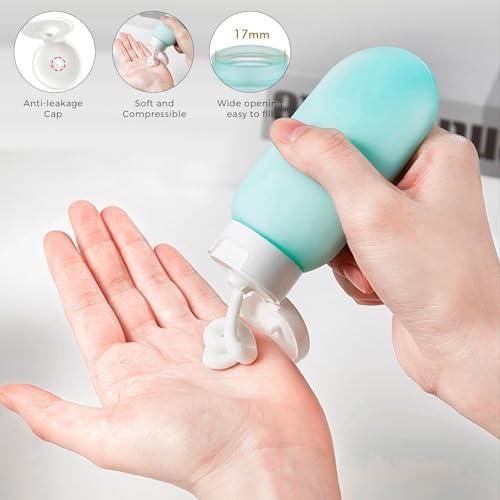 Travel Bottles for Toiletries,12 Pcs Silicone Travel Bottles Containers with Waterproof Bag Squeezable Travel Accessories for Lotion Shampoo Conditioner Skincare Cosmetics - Image 4