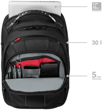 Wenger Carbon 30 Litre Laptop Backpack, Black | For Notebook up to 17 Inches, 30 L, For Men and Women, Business, Uni, School or Travel, 600637 - Image 3