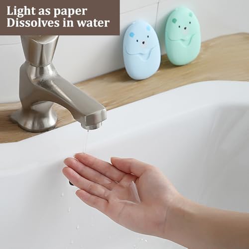2 Boxes (100 Pcs) Travel Soap Sheets Portable Soap Flakes Box Backpacking Essentials Disposable Travel Wash Hand Foaming Soap On The Go Camping Accessories Hiking Cleaning Products - Image 3