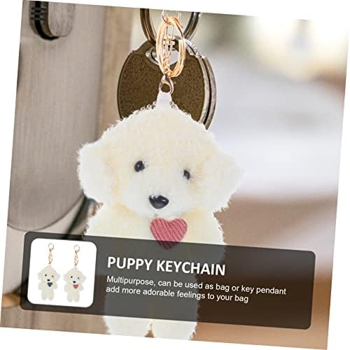 SUPVOX Puppy Keychain Set of 2 Plush Dog Keyrings Soft Toy Keyring Backpack Charms for Girls Fluffy Keychain for Bags Keys and Gifts for Dog Lovers - Image 8
