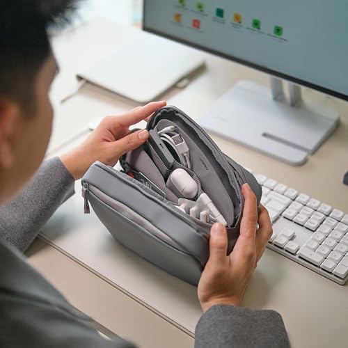 orbitkey 2-in-1 Tech Accessory Pouch with Detachable Slim Sleeve – Travel Electronics Organiser for Cables, Chargers, Earbuds, Power Bank – Compact Gadget Bag & Portable Tech Storage Case (Graphite) - Image 6