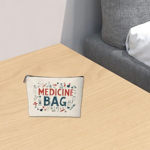 Travel Medicine Bag, Medication Bag for Travel, Medicine Bags for Travelling for Travelling Meds Toiletry Bags Portable Make Up Zipper Pouch for Medication Pills Med Kit Bag for Bedroom - Image 7