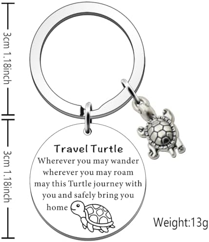 SDOFY Tortoise Keychain Travel Turtle Keyring Keychain Good Luck Gifts Travel Gifts for Women Men Family Friends Graduation Gifts - Image 2