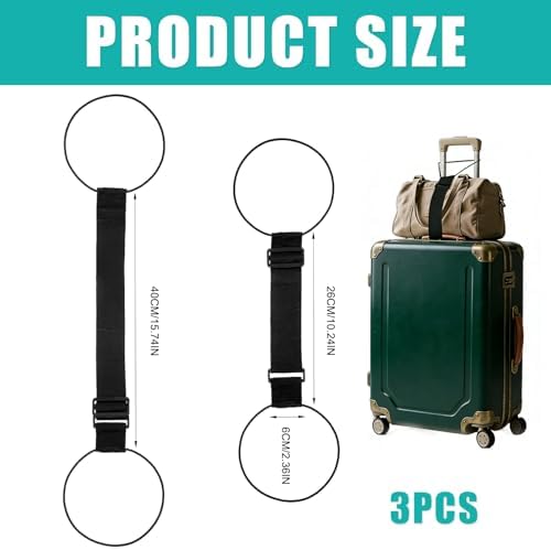 3 Pcs Luggage Straps for Suitcases, Adjustable Elastic Luggage Connector Straps for Suitcases, Portable for Handle Backpack Purse Attachment - Image 2