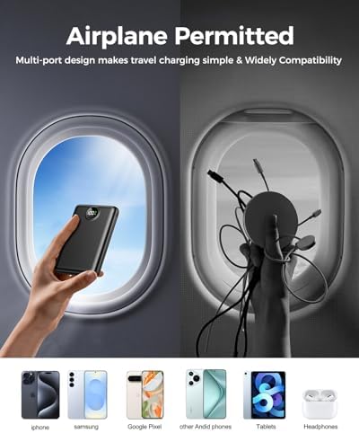 Power Bank Fast Charging 10000mAh, 22.5W Portable Charger(USB-C Input & Output), PD 3.0 QC 3.0 External Mobile Phone Battery with LED Display, Compatible with iPhone 17 16 15 14 13 12 Pro Max and More - Image 8