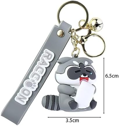 Kopida Keychain 2PCS Cute Cartoon Raccoon Key Chains Exquisite Cartoon Pendant Keyring Girl Backpack Decoration Women Key Chain DIY Hanging Accessory - Image 8
