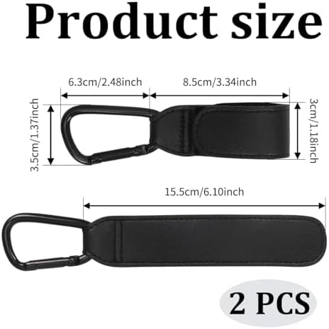 Buggy Clips, Pram Hook Clip, Durable Stroller Hooks, Pushchair Organiser for Easy Attachment, Black Carabiner Hooks for Bags, Shopping Bags and Baby Travel Essentials - Image 4