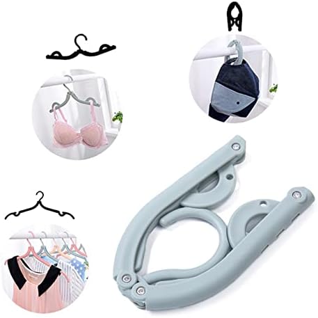 8pcs Folding Clothes Hangers, LOMYLM 4 Colors Travel Hangers Foldable Portable Plastic Clothes Coats Hangers Home Hotel Camping Holiday Travel Accessories Cruise Essentials (Green/Blue/Pink/Beige) - Image 3