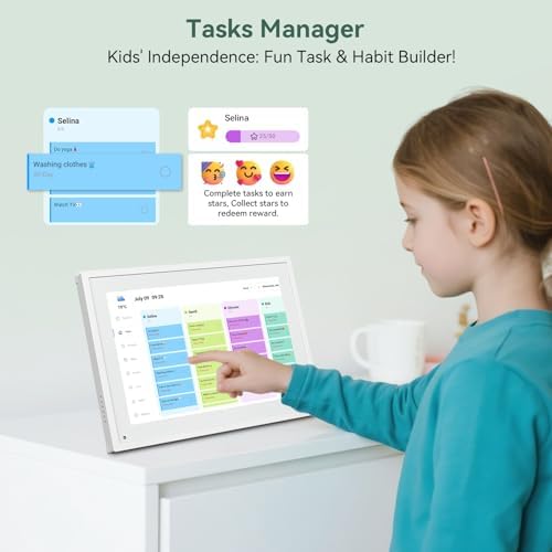10.1 Inch WiFi Digital Calendar, Smart Touchscreen Interactive Display for Family Schedules Chore Chart, Meal Planner, To Do List, Smart Sync Switchable Digital Photo Frame w/Desk Stand - Image 4