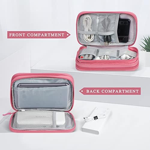 Travel Cable Organiser Bag,Double Layer Tech Pouch for Charger,Lightweight Carry Case Travel Essentials Gadget Bags for Business Trip,Daily Use,Electronics Accessories Storage Cable Bag - Image 3