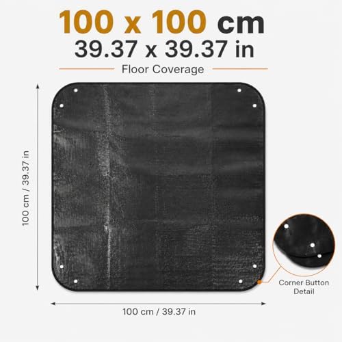 Camping Shower Tent Floor Mat 100 x 100 cm, Foldable PE Ground Pad for Pop Up Changing Shelter, Outdoor Shower Base for Camping, Beach, Caravan and RV - Image 2