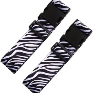 2 Pieces of Zebra Pattern Luggage Straps, Adjustable Luggage Straps, Luggage Accessories, Luggage Securing Straps, Travel Supplies