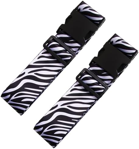 2 Pieces of Zebra Pattern Luggage Straps, Adjustable Luggage Straps, Luggage Accessories, Luggage Securing Straps, Travel Supplies