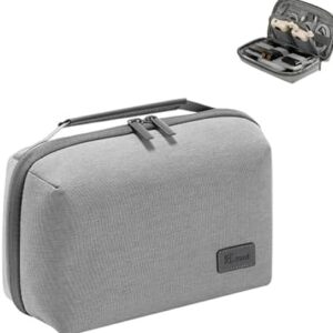 Electronics Accessories Cable Organiser Bag,Water-Resistant Tech Pouch,Double Layer Travel Essentials Gadget Case for Cables,Charger,Power Bank,Phone - Portable Storage Bag for Men Women,Grey