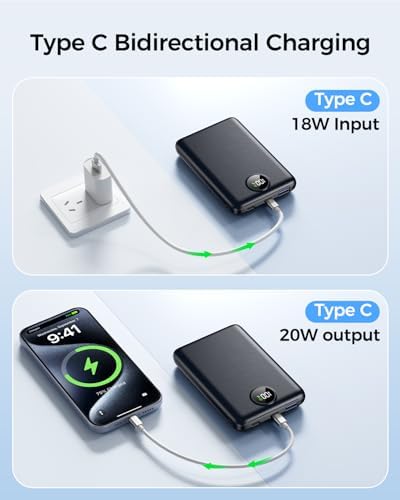 Power Bank Fast Charging 10000mAh, 22.5W Portable Charger(USB-C Input & Output), PD 3.0 QC 3.0 External Mobile Phone Battery with LED Display, Compatible with iPhone 17 16 15 14 13 12 Pro Max and More - Image 7