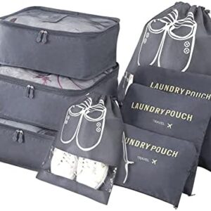 Vicloon Multifunction Packing Cubes - 8 PCS Organizer Packing Bags for Suitcase, Travel Essentials with Shoe Bag, Storage Accessories