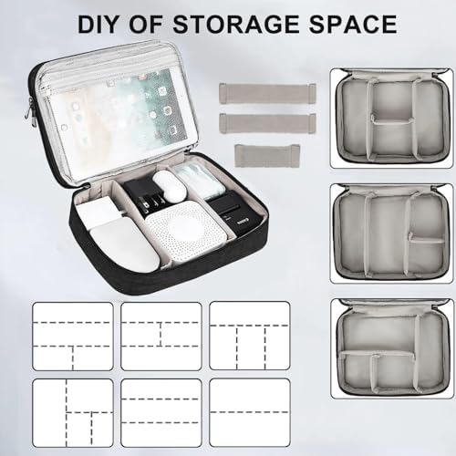 Travel Cable Organiser Bag, 3-Layers Electronics Accessories Organizer Bag Extra Large Universal Carry Travel Gadget Bag for Power Bank, Memory Card, Data Cable, Charger Hard Disk - Image 3