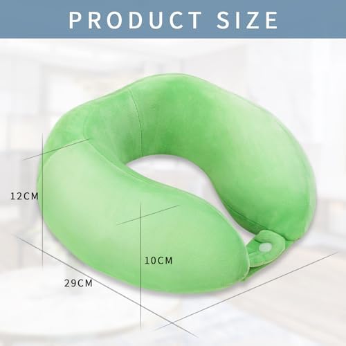 Neck Travel Pillow for Travel Soft Memory Foam Pillows Lightweight Breathable Airplane Pillow Support Head and Chin Perfect for Camping Train Car Office Rest Green - Image 5