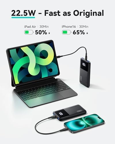 INIU Power Bank, Slim 22.5W PD Fast Charging Portable Charger, USB C in&out 10000mAh Battery Pack, Travel Essentials Powerbank, Mobile Phone Charger for iPhone 17 16, Samsung S25 S24, iPad, Xiaomi etc - Image 2