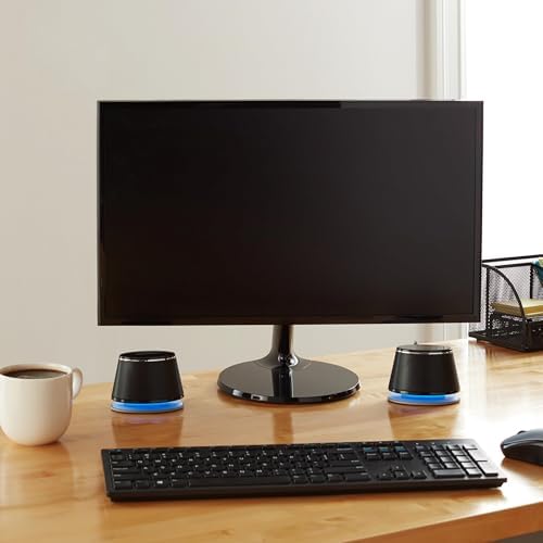 Amazon Basics Stereo 2.0 Speakers for PC or Laptop, 3.5mm Aux input, USB-Powered, 1 Pair, Black - Image 5