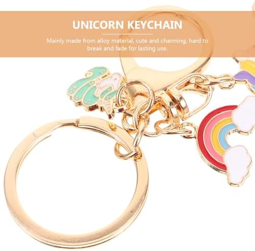 PACKOVE Unicorn Keychain Mini Unicorn Keyring Unicorns Purse Charm Enamel Rainbow Keyring Cute Animal Animal Keychains Backpack Charms for Girls Backpack Purse - Image 4