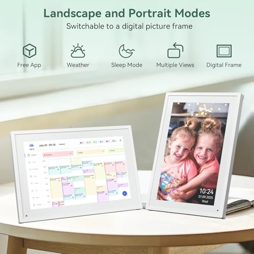 10.1 Inch WiFi Digital Calendar, Smart Touchscreen Interactive Display for Family Schedules Chore Chart, Meal Planner, To Do List, Smart Sync Switchable Digital Photo Frame w/Desk Stand - Image 6