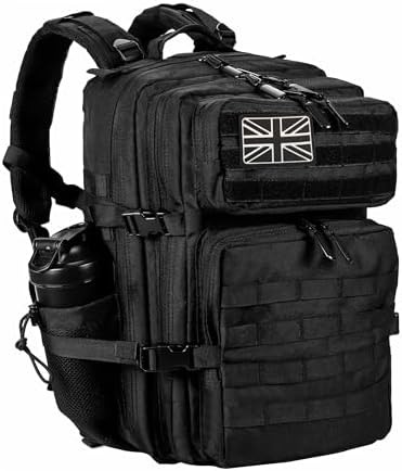 LHI Military Tactical Backpack for Men and Women 45L Large waterproof Rucksack for School, Hiking, Trekking, Hunting