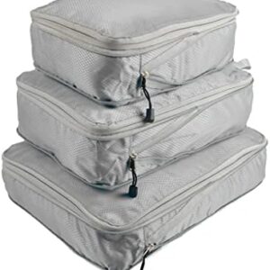 3 Piece Packing Cubes Set, Luggage Organizer Packing Bags Reusable Waterproof with Shoes Bag for Travel Business Trips Household Storage Bag(Color:GREY)
