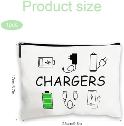Charger Bag for Travels, Cable Bag Travel Accessories, Travel Gifts for Women and Men, Make Up Bags for Men Women Wash Bag Pouch with Zipper for Friends Daughter Son - Image 2