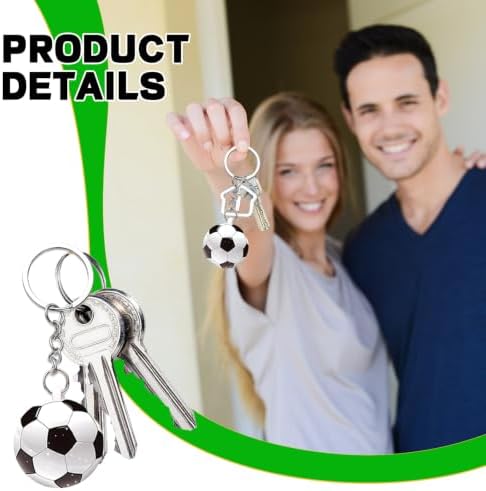 10 PCS Football Keyrings for Boys, Soccer Ball Key Rings, Mini 3D Sports Bag Charm Pendants, Sport Fan Souvenir, for Favours Gifts, Backpack Keys, Football-Theme Birthday - Image 4