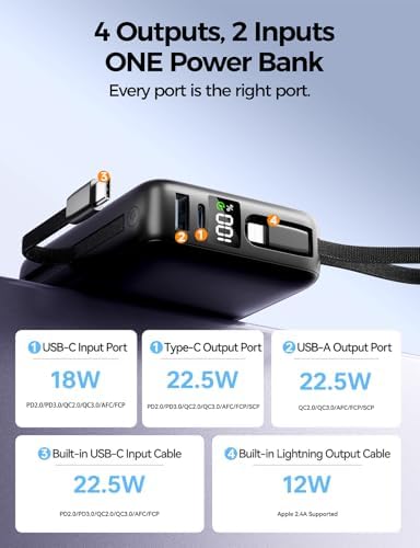 Power Bank, 26800mAh Portable Charger Battery Pack, External Battery with 2 Port & 2 Cables, Fast Charging Powerbank Compatible for iPhone 16 15 14 13 12, Android Phone and More - Image 6