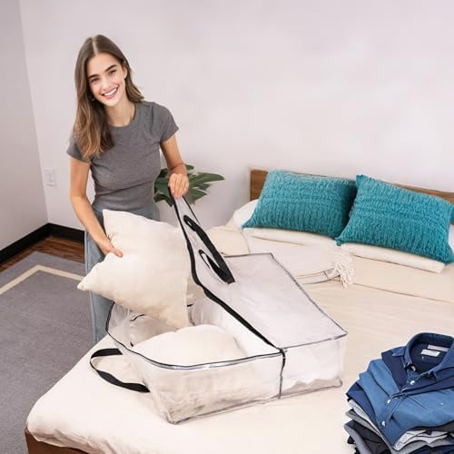 Bargain Factory Storage Bags Pack of 3 Extra Large Heavy Duty Moving House Essentials, Strong Handles & Zips, Clothes Storage, Packing, Laundry Bags, Reusable and Sustainable - Image 6