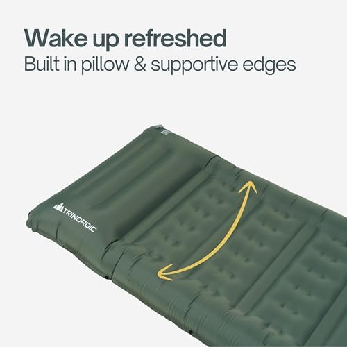 Trinordic Thick Inflatable Camping Mat – 12cm Extra Thick & Wide w. Foot Pump & Pillow - Lightweight Camping Bed for Outdoor Hiking & Bikepacking - Image 5