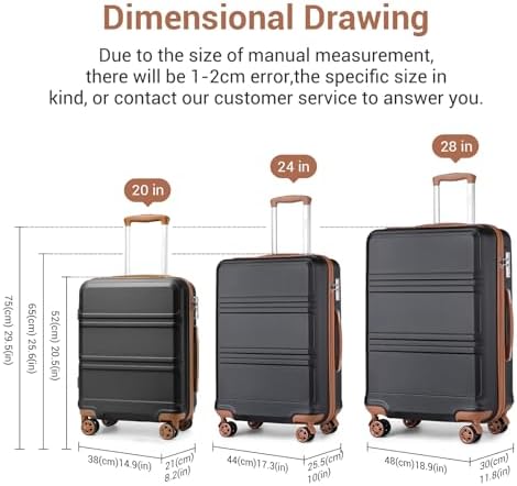 Kono Small Suitcase with Silent Spinner Wheels, Lightweight Hard Shell Cabin Luggage, ABS+PC Carry On Travel Case with YKK Zips &TSA Lock, 55x40x20cm Airline Approved for Ryanair & easyJet - Image 2