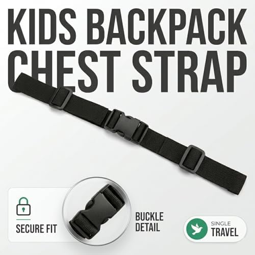 Adjustable Backpack Chest Strap, Secure Fit, Prevents Slipping, Outdoor Travel Accessory, Black, 2cm Width - Image 3