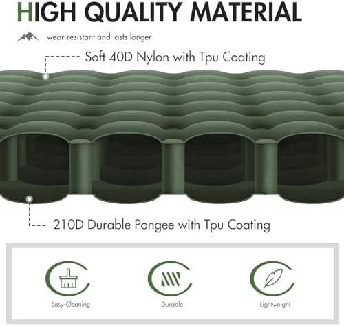 Portal Camping Mattress Single 10cm Thick with Foot Pump Inflatable Camping Mat Sleeping Pad Inflating Tent Mattress Camp Air Bed for Adults Lightweight Roll Mat Portable Outdoor Backpack - Image 5